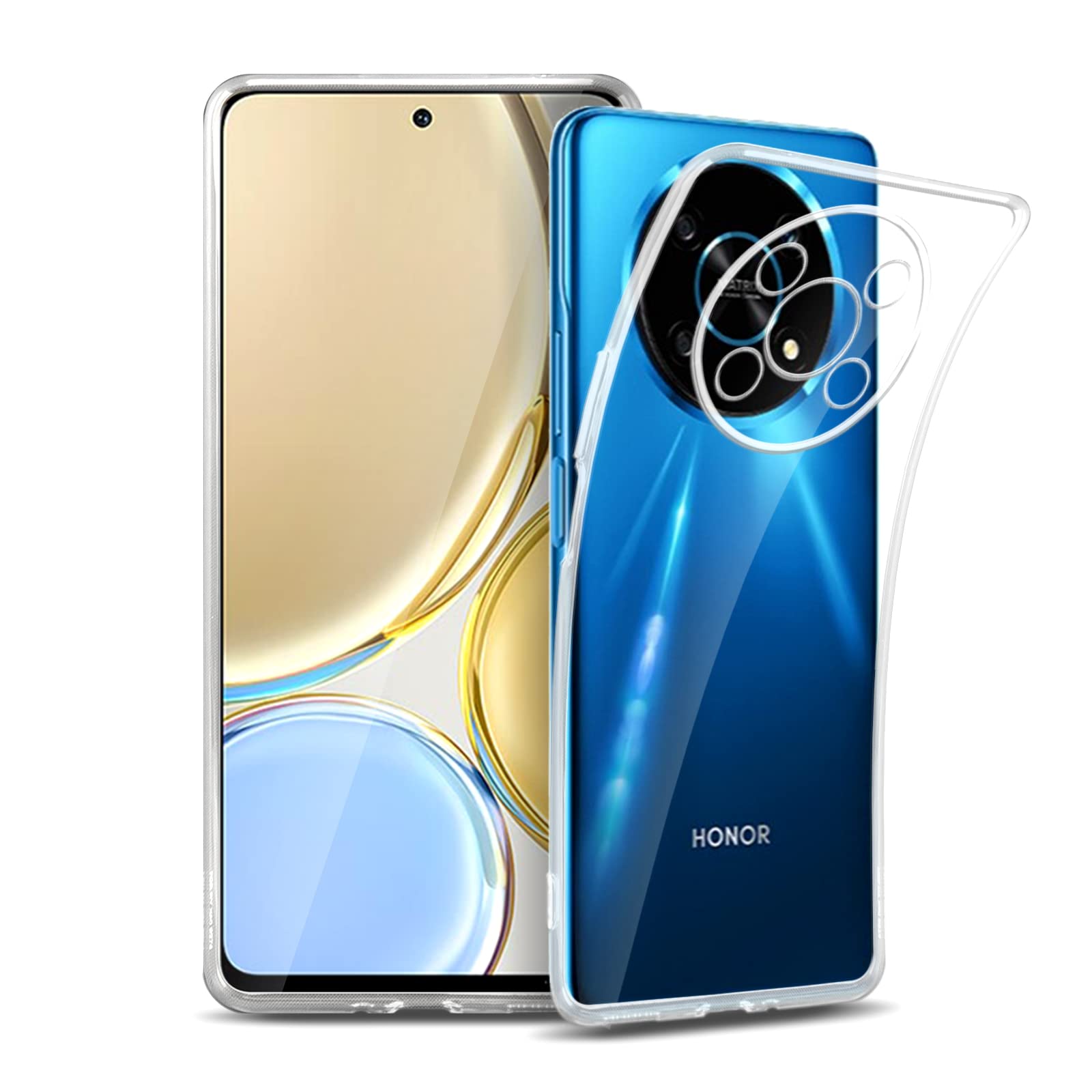 ROVLAK Case compatible with Honor X30 Clear Ultra Slim Case Anti Yellowing Soft TPU Silicone Anti-Fingerprint Cover+Shockproof Case Full Body Protection compatible with Honor X30 Smartphone