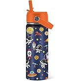 Space Astronomy Gifts for Kids - 18 Oz Kids Water Bottle with Straw Lid, Stainless Steel Insulated Tumbler, Leak Proof, BPA-Free, for Boys, School, Travel - Universe Children Birthday Gifts Cups(1pc)