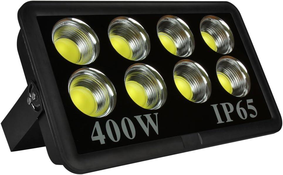 COB LED Flood Light, MORSEN 400W 40000LM Waterproof Outdoor Flood Light with 6500K Cool White Light for Garden,Playground,Warehouse, Billboard, Street-Black