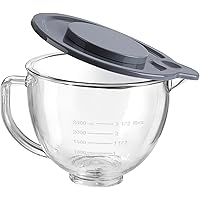 Gdrtwwh Glass Bowl for KitchenAid 4.5-5 Quart Tilt-Head Stand Mixer,Replacement with KitchenAid Artisan Mixer Glass Bowl