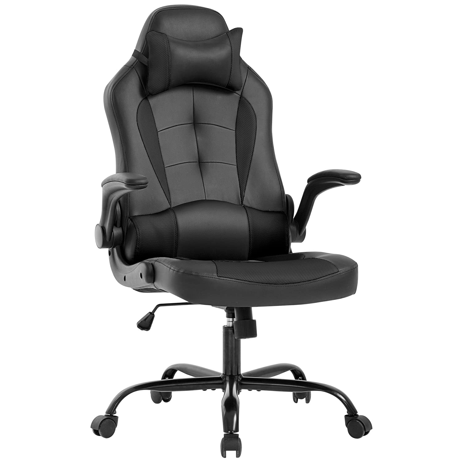 Photo 1 of ***DIRTY*** BestOffice PC Gaming Chair Ergonomic Office Chair Desk Chair with Lumbar Support Flip Up Arms Headrest PU Leather Executive High Back Computer Chair for Adults Women Men (Black)