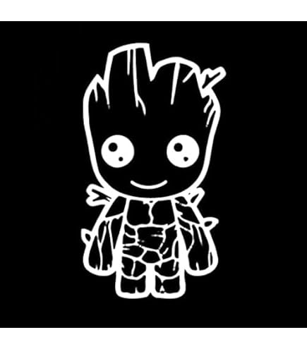 Baby Groot 'Baby On Board' Vinyl Sticker Decal - 4x4.6 Inch, Gold, For Car & Laptop