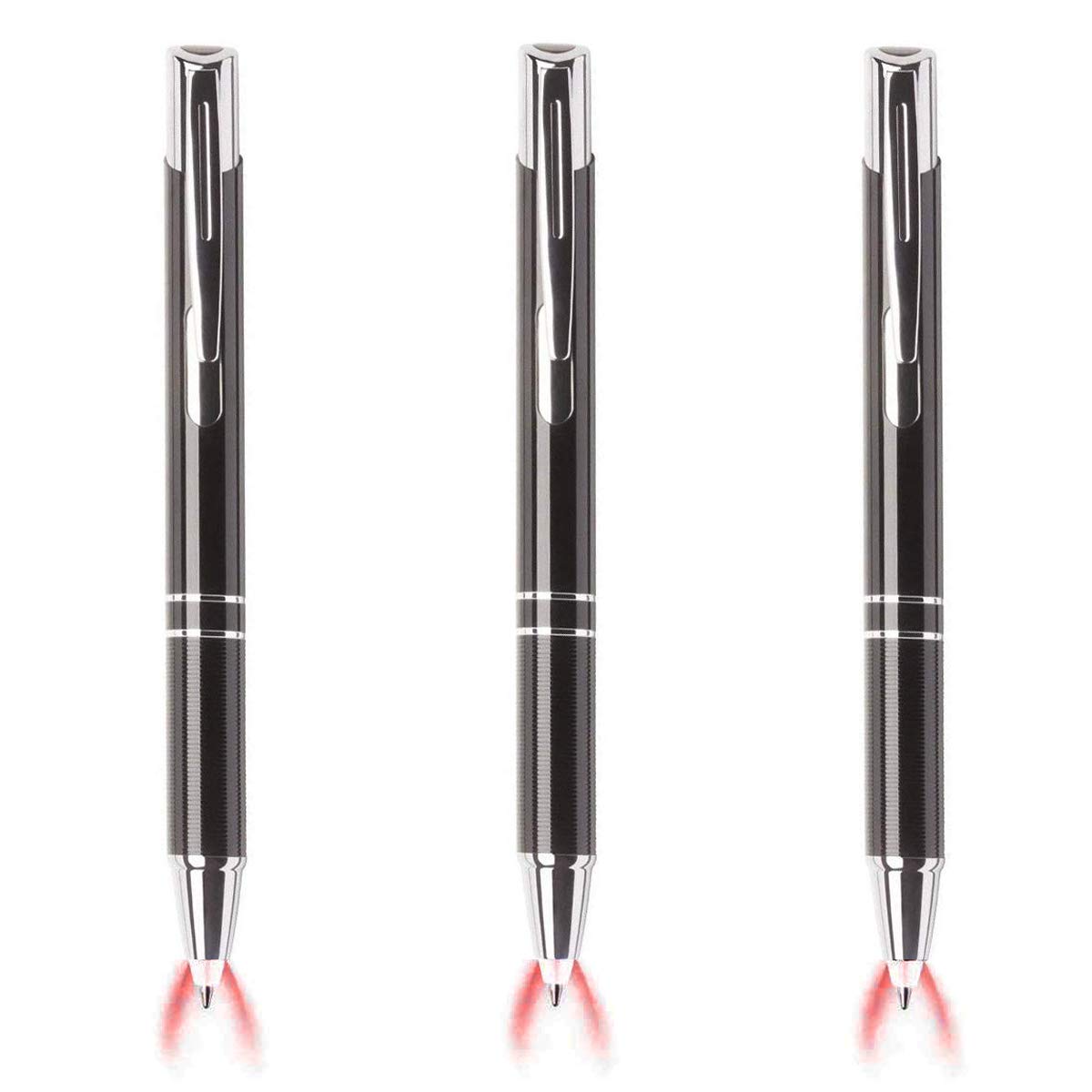 Yacig Light Up Ballpoint Pen, Bright Lighted Pens for Writing in the Dark - 3 Pack Penlight with Red Light Tip