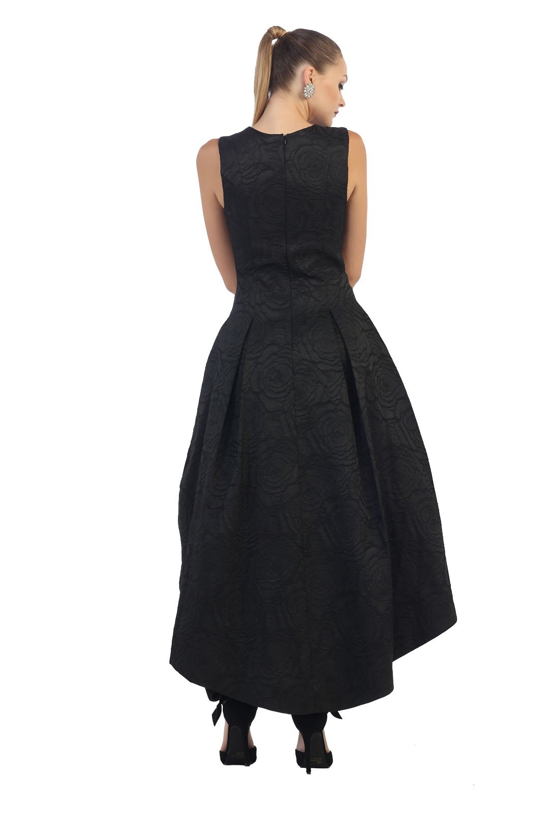 grace high low jacquard dress