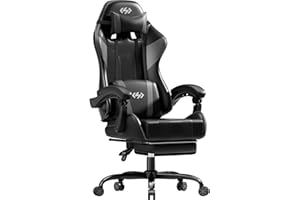 HLDIRECT Gaming Chair for Adults, Ergonomic Computer Chair with Pocket Spring, High Back Adjustable Gamer Chair with Footrest