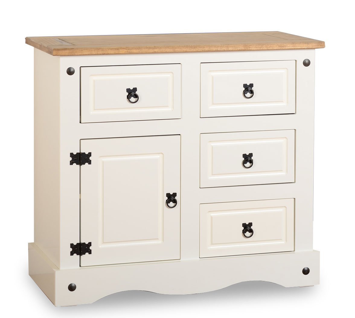 Mercers Furniture Corona Painted 1Door 4Drawer Sideboard Cream
