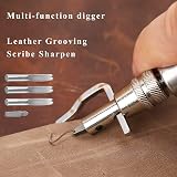 Uadme 5 in 1 Leather Groover Tool Adjustable Seam Countersink Edge Sewing view 8