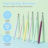 URAQT Nail Art Brushes Set 6Pcs Double Ended Gel Polish Pens Professional view 7