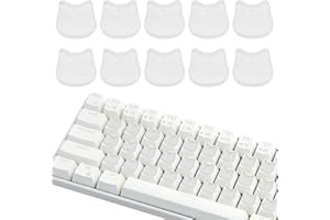 80Pcs Cat Glass Keyboard Bubbles for Long Nails, Transparent Cute Raised Keyboard caps & Stickers for Typing with Long Nails,