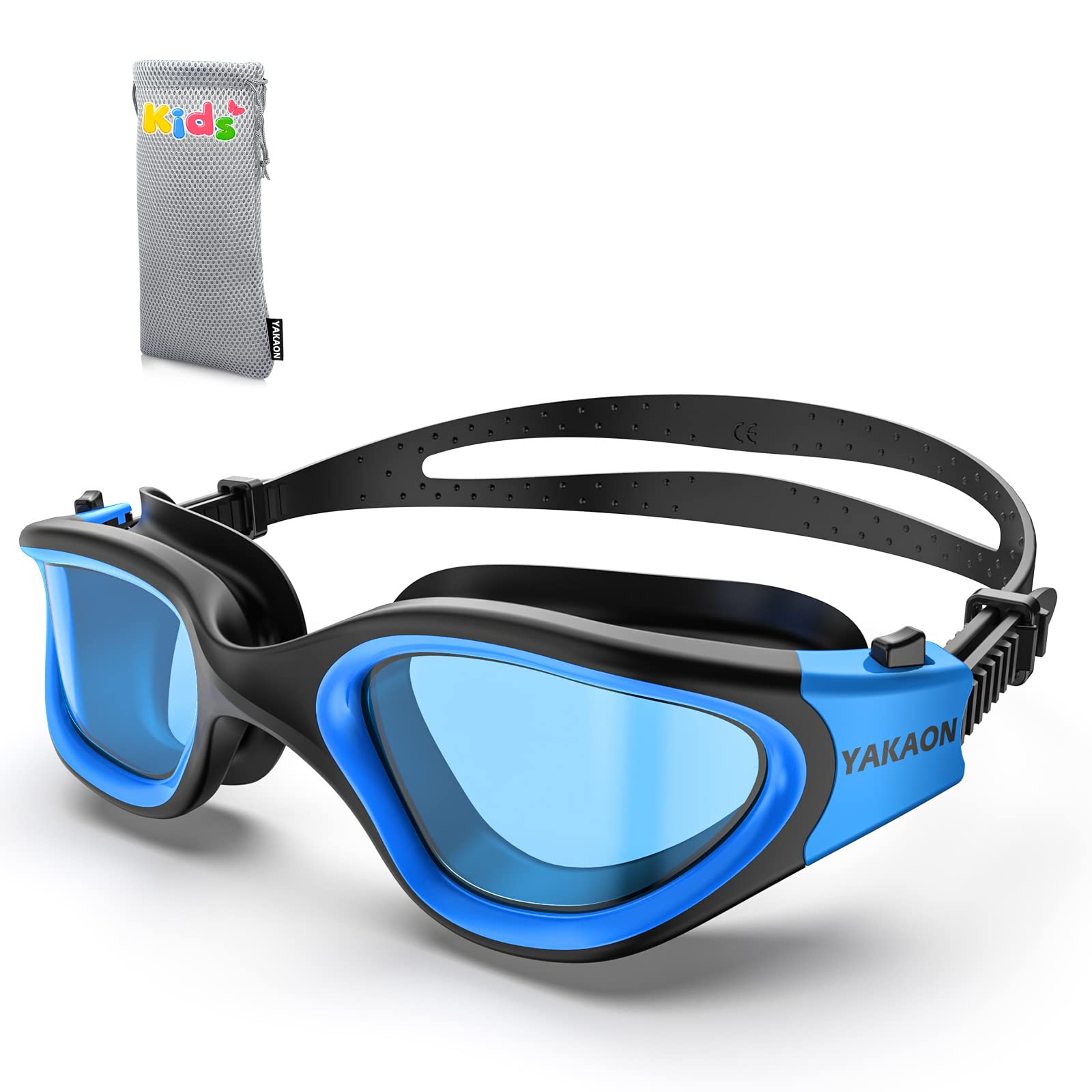YAKAON Kids Swim Goggles, G1MINI Comfortable Swimming Goggles for Unisex-child, Anti-Fog UV Protection Leak-proof Swim Goggles for Children with Protective Bag (Age 6-14)