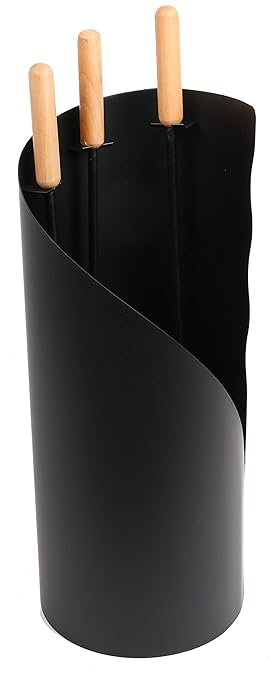 Kaminbesteck Ofenset 3-teiliges Kaminset Kamingarnitur Anthrazit oder Schwarz (Schwarz)