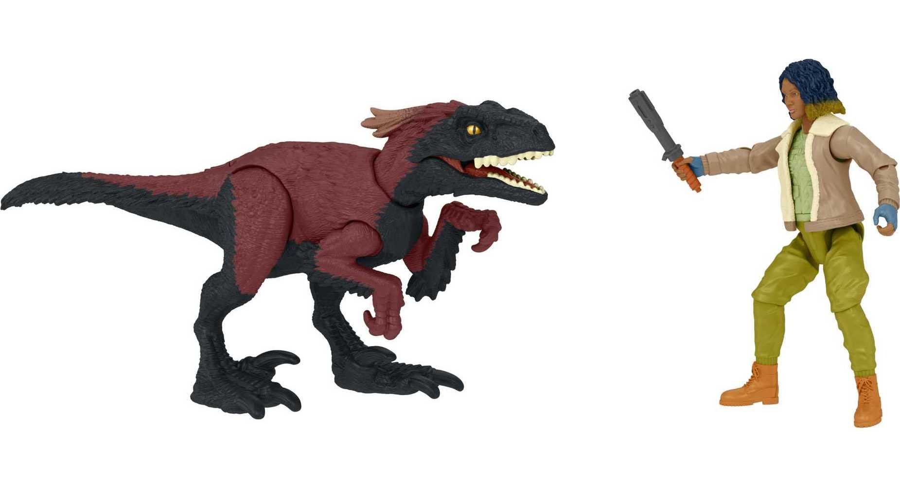 Jurassic World Toys Jurassic World Dominion Kayla Watts and Pyroraptor Human and Dino Pack with 2 Action Figures and Accessory, Toy Gift Set and Collectible, Multicolor (GWM27)