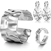 Misdary 3 Pcs Valentine's Day Jewelry Gifts Set Bracelets Earrings Ring Cuff Bangle for Women Birthday Gifts