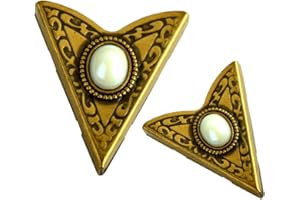 HHH Design White Stone Collar Tips - Silver Finish - Western Collar Tip - Dress Shirt Collar Stays - Collar Stays for Men & Women