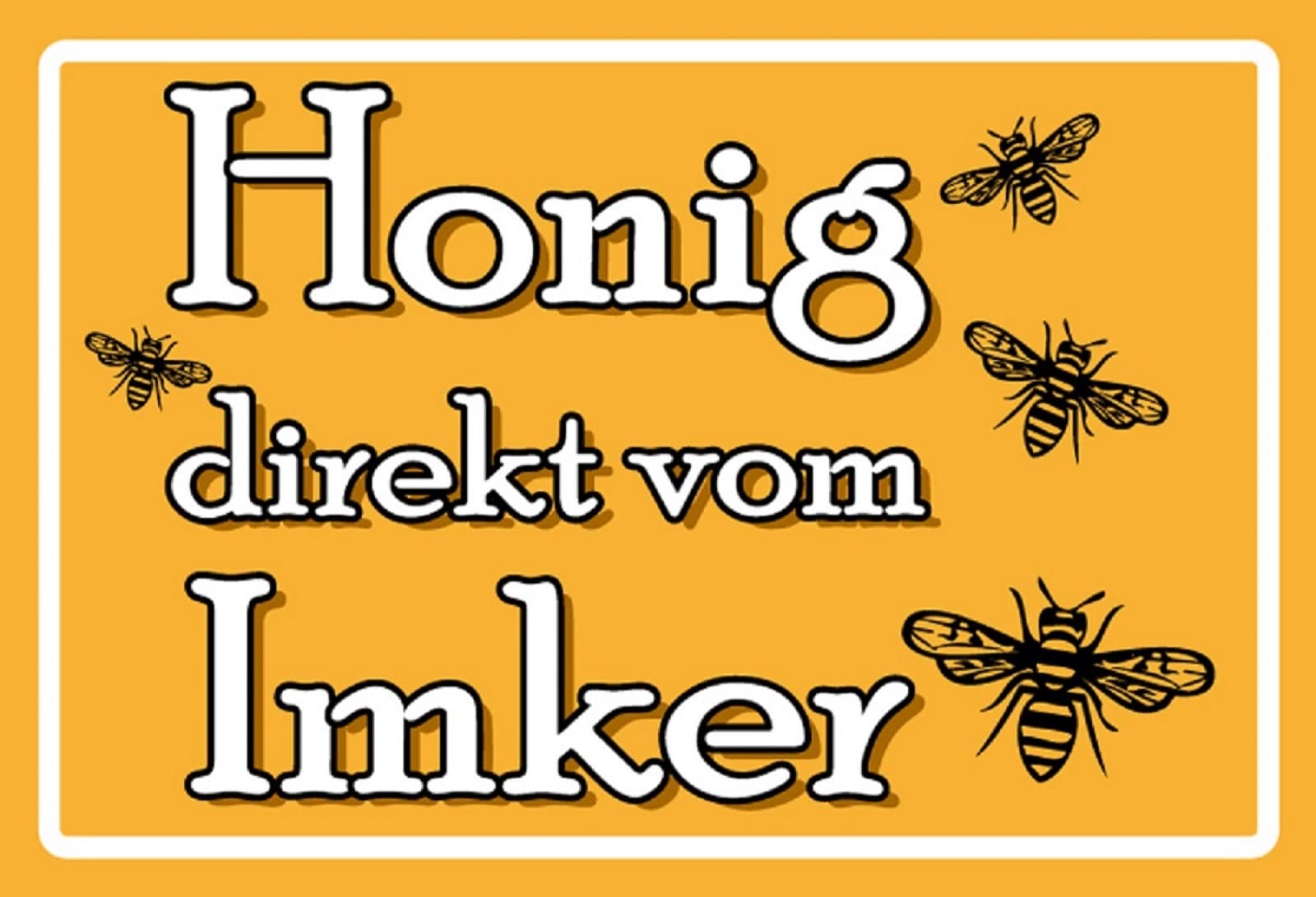 Tin Sign 20 x 30 cm Curved Honey Direct from Beekeeper Bee Note Decorative Gift Sign