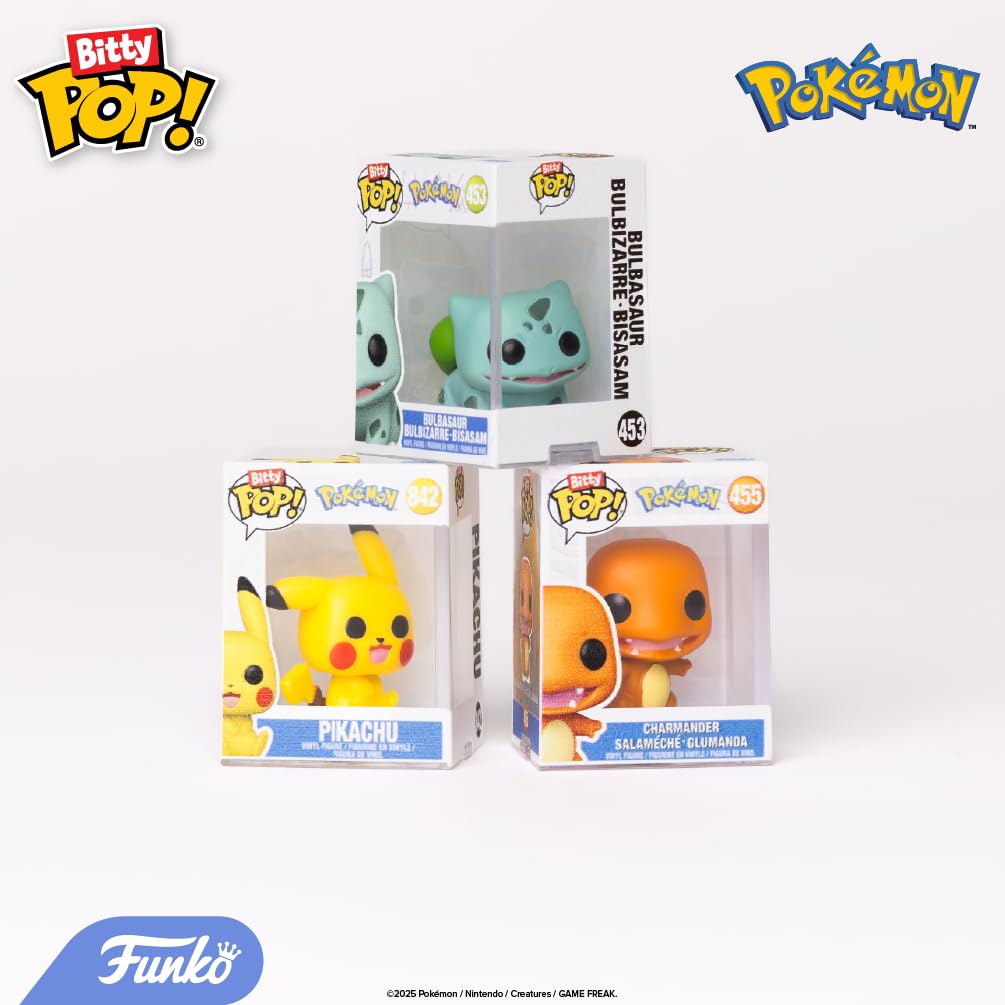 Funko Pop! Bitty: Pokemon - Squirtle, Eevee, Growlithe, and Psyduck - 0.9 Inch (2.2 Cm) Collectable - Stackable Display Shelf Included - Gift Idea - Party Bags Stocking