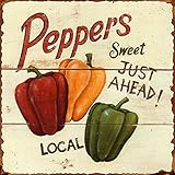 Barnyard Designs Sweet Peppers Ahead Retro Vintage Tin Bar Sign Country Home Decor 11