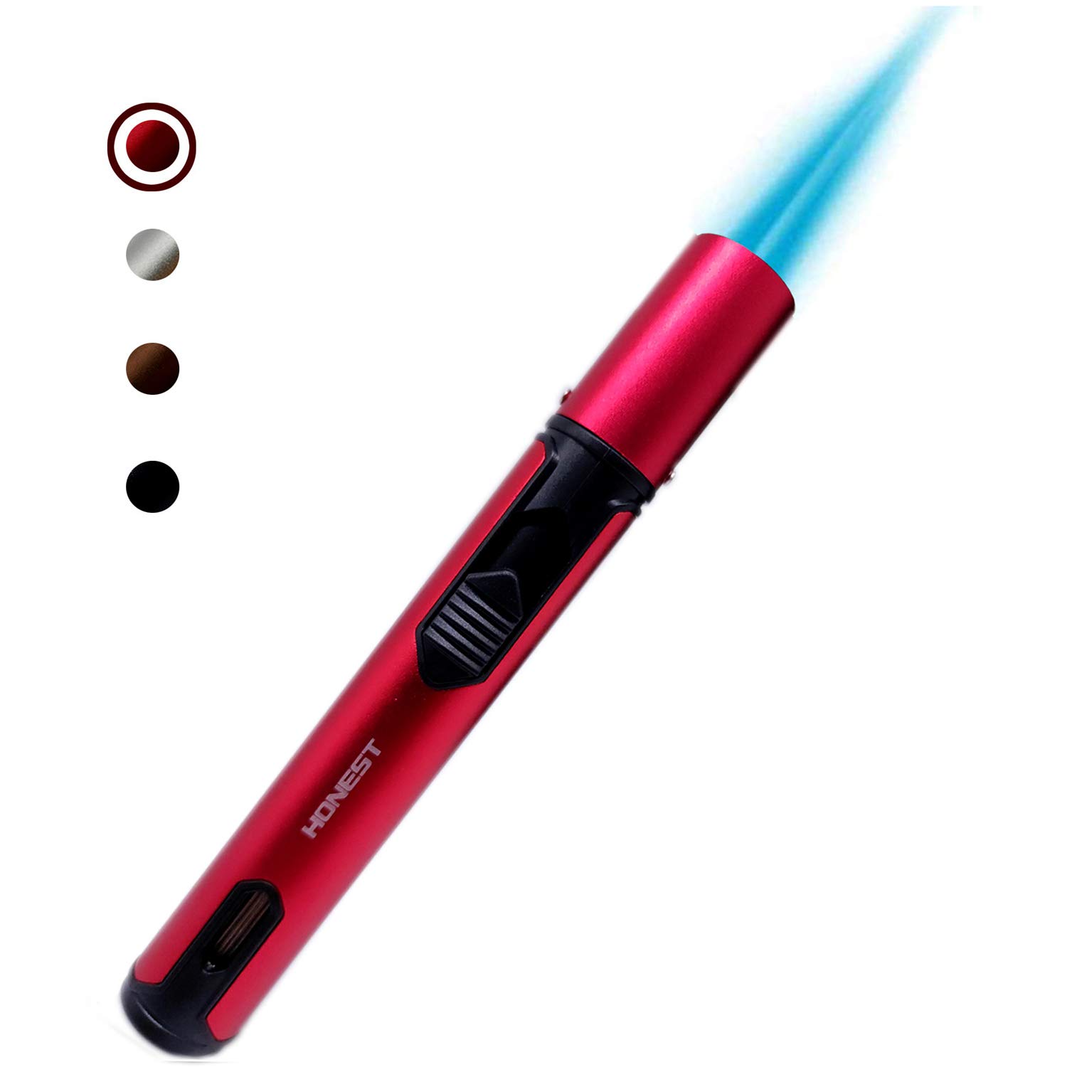 ibforcty Refillable Butane Torch Lighter Adjustable Flame Lighter Jet Lighter for Desserts, Creme Brulee, Welding, Camping, BBQ and Baking - Red (Butane Gas Not Included) — image 1