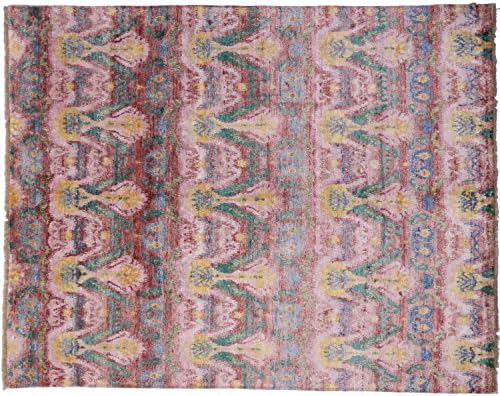 New Ikat Hand Knotted Wool Area Rug From India 7' 10" X 9' 9"