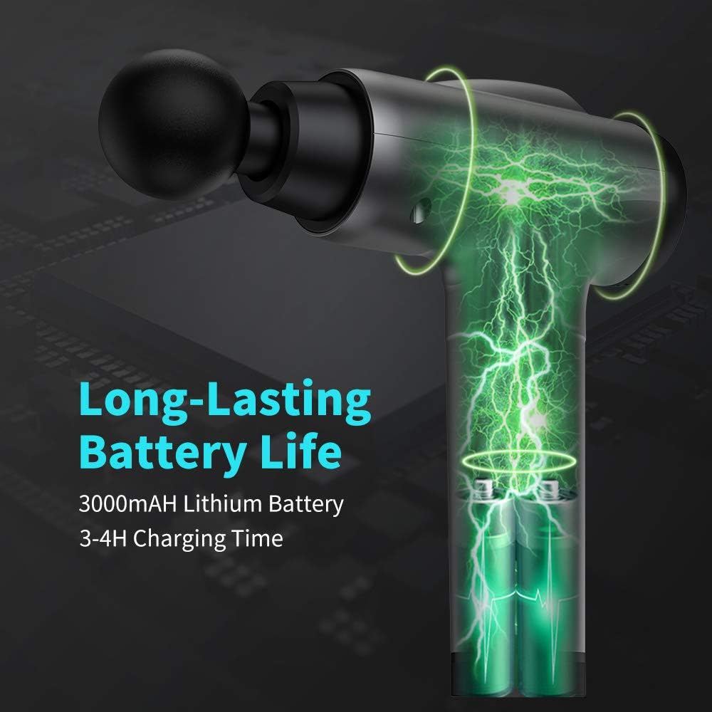 Massage Gun Deep Tissue, Handheld Electric Muscle Massager, High Intensity Percussion Massage Device for Pain Relief with 10 Attachments & 30 Speed: Health & Personal Care