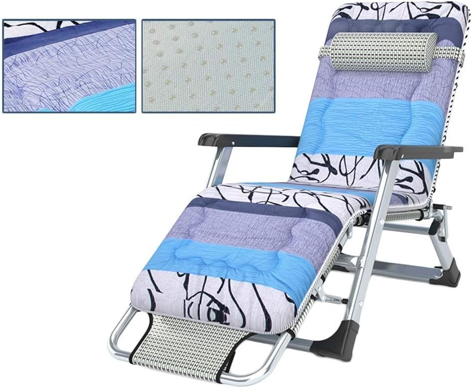 CHAIRQEW Patio Lounger Oversize Zero Gravity Recliner Padded Chair Heavy Duty Reclining Suitable for Gardens Courtyards Swimming Pools Support200kg (Color : Silver+non-slip cotton pad)