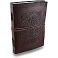 Leather Journal Diary Embossed Large Tree Notebook for Writing Leather Diary Handmade Leather Journal Gbag (T)