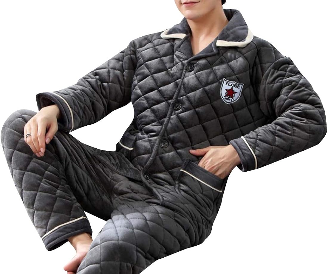 CoolredMen Flannel Long Sleeve Thermal Underwear Long Johns Set Grey XL Amazon.co.uk Clothing