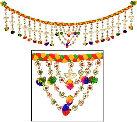 Amazon Amba 手作り ドア 吊り下げ トーラン 窓 飾り布 ドリームキャッチャー ホーム装飾 インテリア プージャバンダナ ダイワリ ギフト フェスティバル カラフル インディアン 手芸 愛 Toran45 インテリア オンライン通販