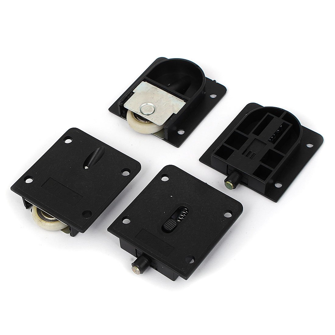 sourcingmap Wardrobe Sliding Door 24mm Diameter Nylon Roller Wheels Pulley 2 Sets