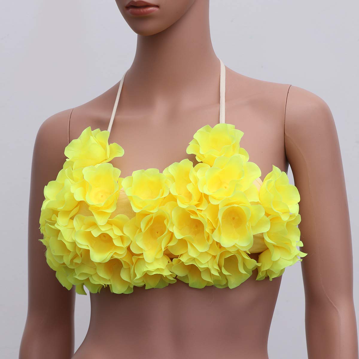 Amarillo Amosfun Hawaii Bailando Flor sostén Luau Rendimiento 