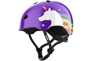 Noggn Bike Helmet for Kids, Girls and Boys | 5 Designs: Rainbow Unicorn, US Star, Tropical, Beach, Mountain | Child Bicycle, Scooter, Skateboard Helmet