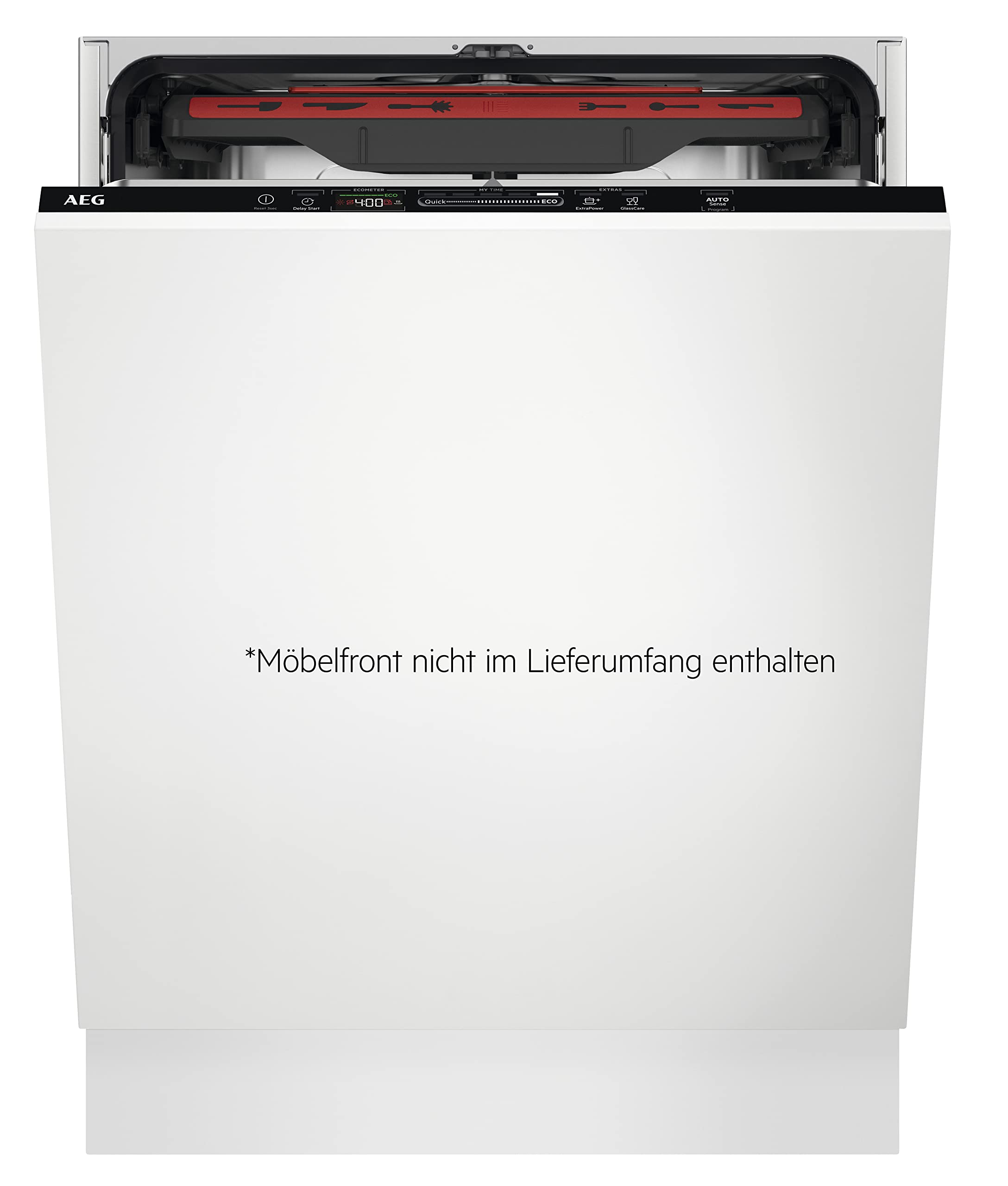 AEG Vollintegrierter Geschirrspüler 60 cm, Spülmaschine Serie 5000: AirDry Kein Nachtrocknen, Energieklasse C, Besteckschublade, personalisierte Zeit-Steuerung, 44 dB, Wasserstopp, 14 MG, FSK64907Z