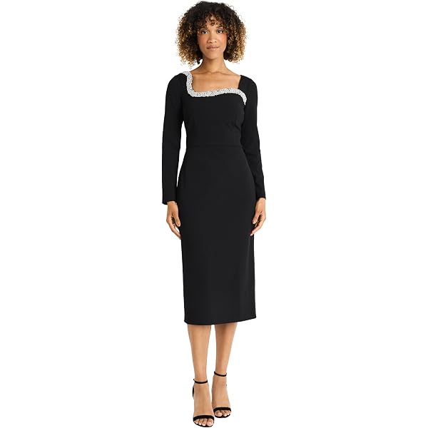 slim fit dress slacks Donna Dress in Blue | Knee-Length