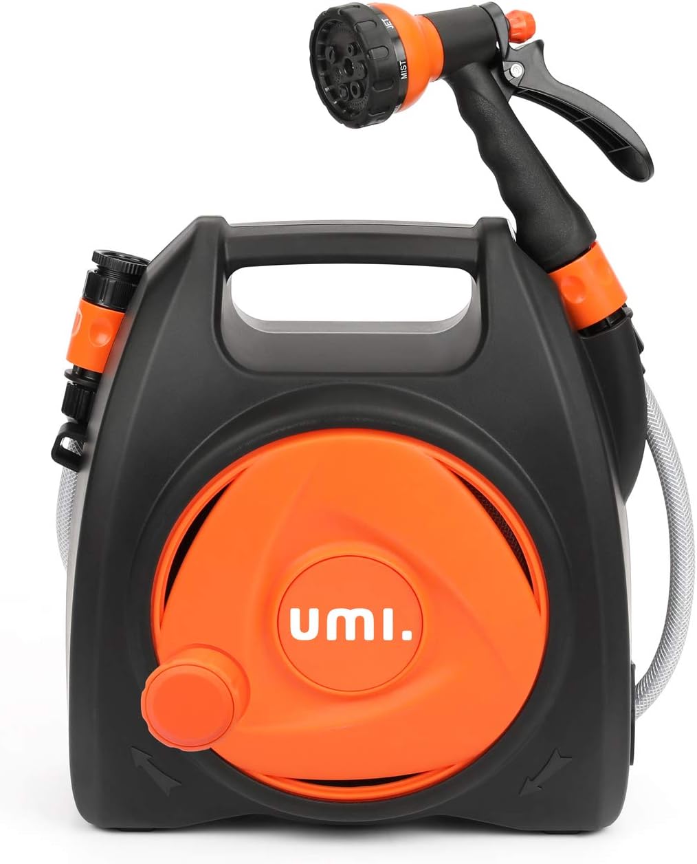 Umi. by Amazon Garden Hose Reel 10+1.75M, Water Hose Reel with 7in1 Adjustable Spray Nozzle