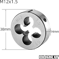 Burkit M12 X 1.5 Tap and Die Set, M12 x 1.5 Machine