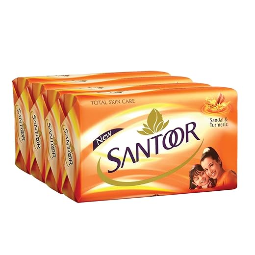 Santoor Sandal and Turmeric Soap (Pack of 4)