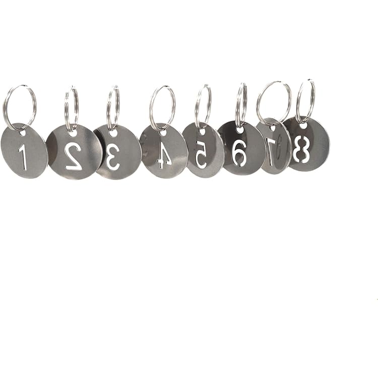 Numbered Key Tags Aluminium With Text And Number Engraving