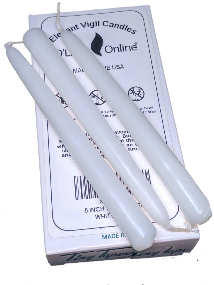 D'light Online 5 Inch Unscented White Vigil Ceremony and