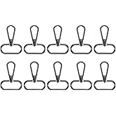 uxcell 10Pcs Swivel Clasps, 1.25 Inch Oval Ring Lobster Clasp Claw Metal Push Gate Snap Hook for Purse Making Keychain Belt Strap, Black