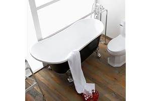 DP HOME 63" Acrylic Clawfoot Bathtub Elegant, Traditional Oval Slipper Tub with Claw Feet for Bathroom, Black (E-1675B)