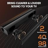 Saiyin 17-Inch Sound Bar 40W Bluetooth 5.3 Optical AUX Sub Out TV PC view 3