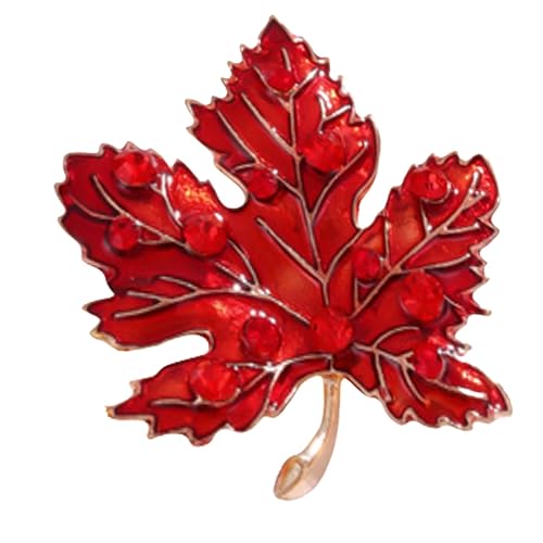 Maple Leaf Brooch Diamante Brooches - Fashion Crystal Delicate Elegant Crystal Pin Clothing Accessories for Dresses Sweaters and Scarves UB1655