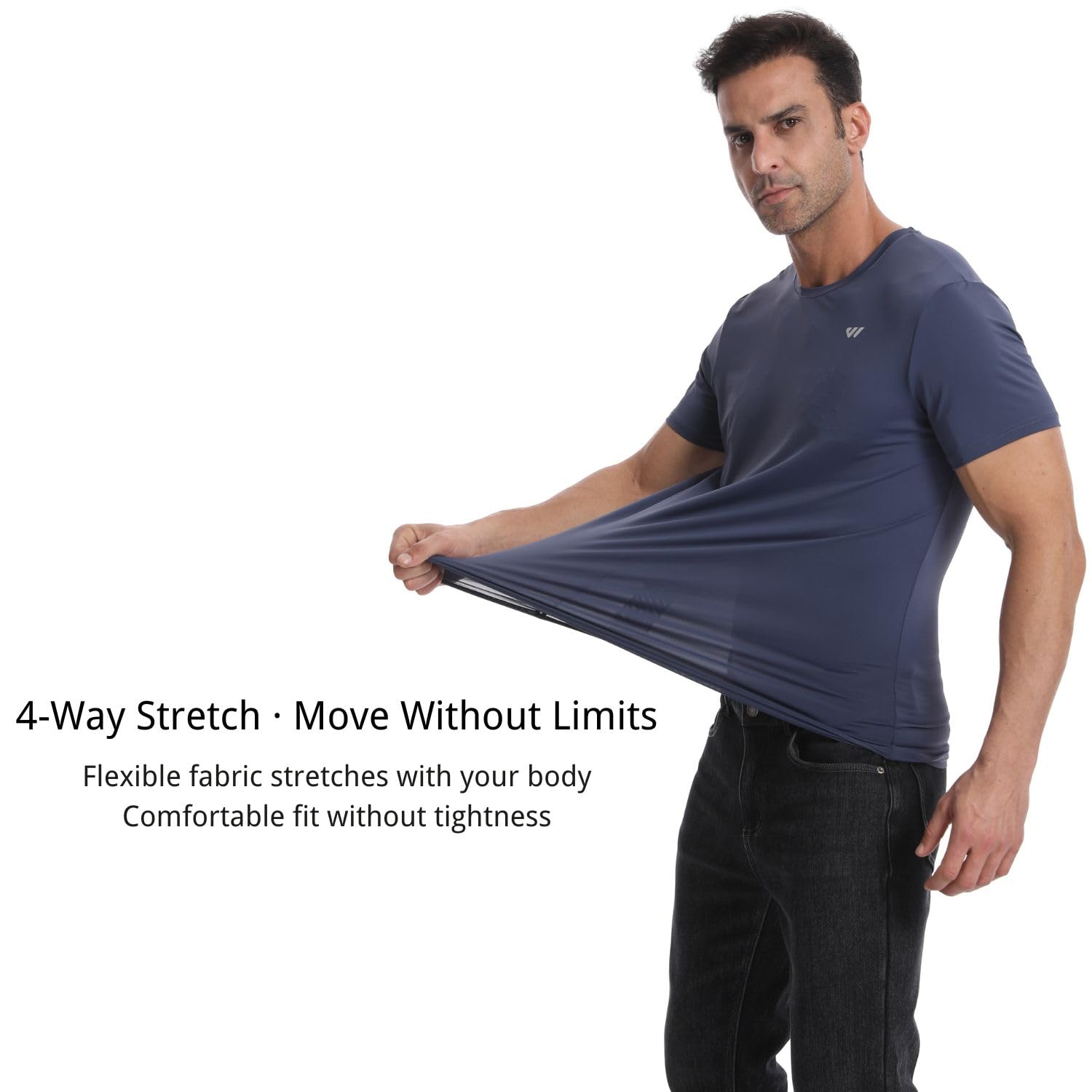 3 or 5er Pack Sport Tshirts Herren Kurzarm,Funktionsshirt Atmungsaktiv & Schnelltrocknend,Fitness Shirt für Training,Laufen,Wandern,Gym,Outdoor-Sport Grau Blau-Rot-Grau M 3