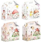 16 Pcs Fairy Party Favor Boxes - Flower Fairy Party Gift Paper Boxes, Floral Fairies Themed Decorations for Birthday Presents Decorations Supplies