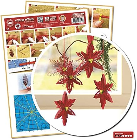 Stella Di Natale Quilling.Quilling Template Poinsettia Stella Di Natale Senza Cartone Amazon It Casa E Cucina