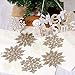 Sea Team Plastic Christmas Glitter Snowflake Ornaments Christmas Tree Decorations, 4-inch, Set of 36, Champagne