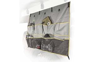Overland Vehicle Systems 18089911 Grey Tent & Awning Organizer | 600D Rip Stop Material | 8 Storage Pouches | Length 47” Height 39” | Easy Setup/Takedown