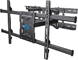 24 Inch Full Motion TV Wall Mount for Most 37 50 55 65 75-84 Inch TVs, Articulating Arms with Swivel Tilt Rotation Flat Curved, Extension to Wood Stud up to 132lbs Max VESA 600x400mm by Pipishell