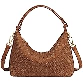 Suede Woven Tote Bag Shoulder Purse for Women Faux Suede Crossbody Handbag Clutch Woven Hobo Bag Satchel Slouchy Handbag 2025