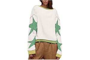 Monintic Oversized Graphic Sweatshirt for Women Y2k Fashion Crewneck Shirt Tops Long Sleeve Drop Shoulder Vintage Sweatshirt